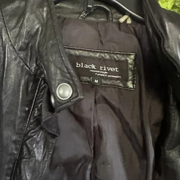 Handmade Upcycled Disney Leather Jacket sz M - Picture 6 of 7